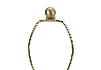 Gold-tone metal table lamp with a rounded ball finial and curved frame on Tampa Home & Garden Store