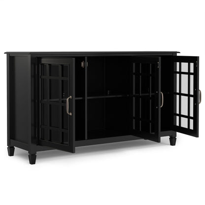 Traditional Buffet Cabinet with adjustable glass shelves in black finish by HouseOfZazla on Tampa Home & Garden Store