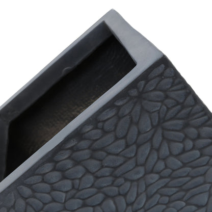 Magnesium oxide planter set of 4 with dark charcoal textured finish for outdoor and indoor use on Tampa Home & Garden Store
