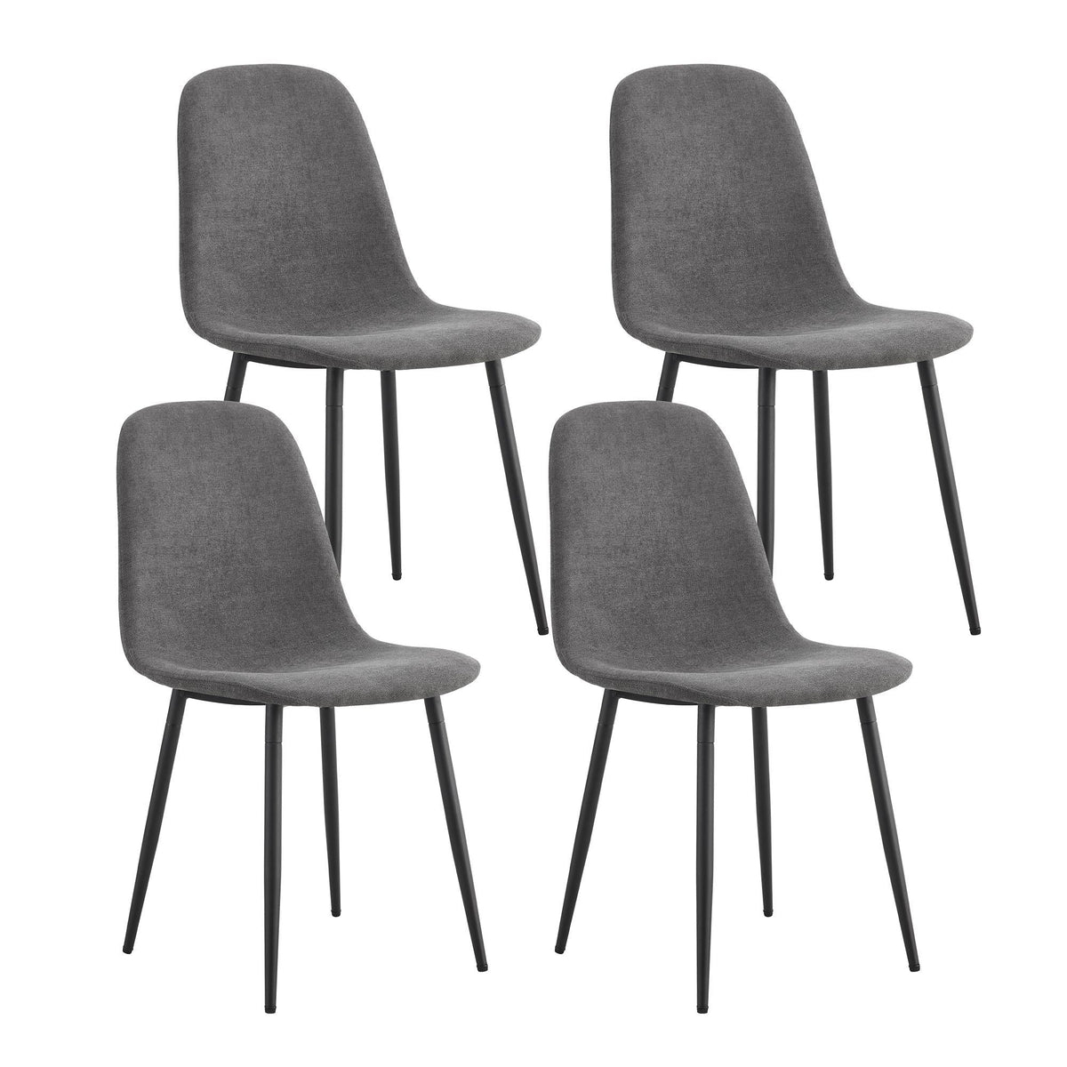 Chair Sets: Modern Medieval cushioned side chairs in gray with black metal legs on Tampa Home & Garden Store