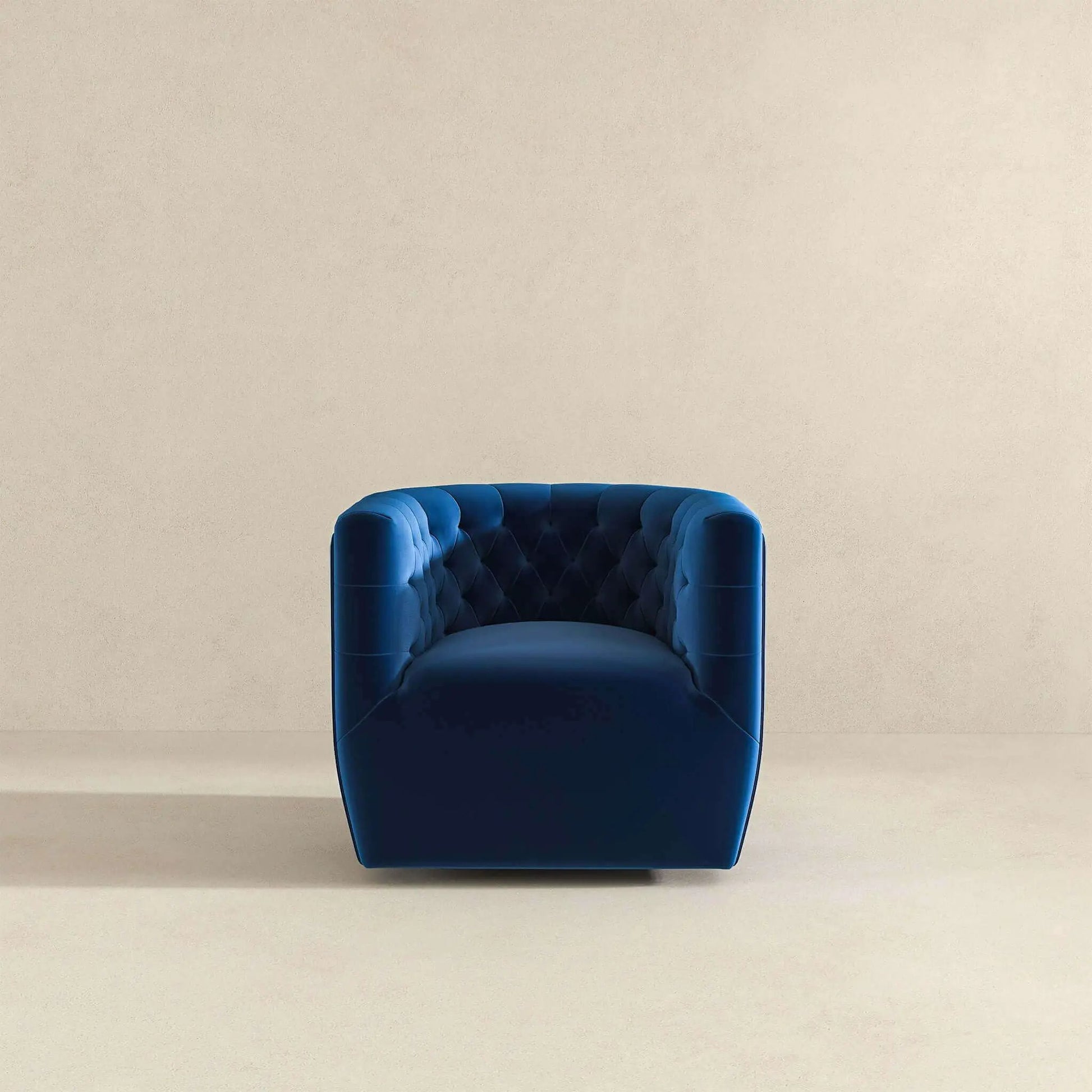 Delaney ergonomic swivel chair in blue velvet with tufted back by Unique Piece Furniture on Tampa Home & Garden Store