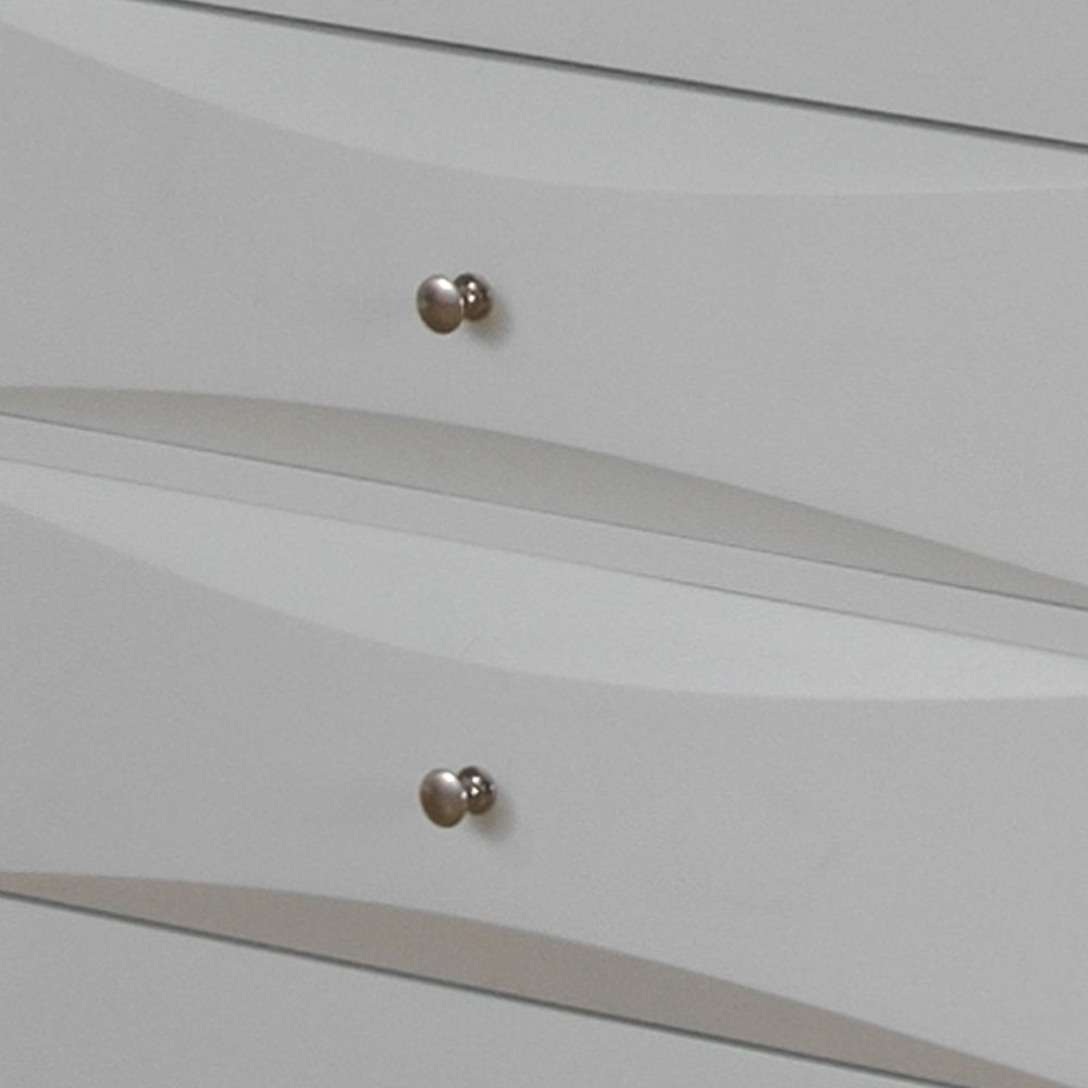 Storage bed drawers in white with curved fronts and silver knobs, two visible on Tampa Home & Garden Store