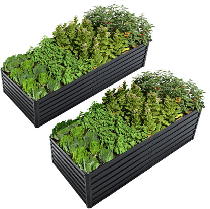 Two Pack Metal Raised Garden Beds and Boxes