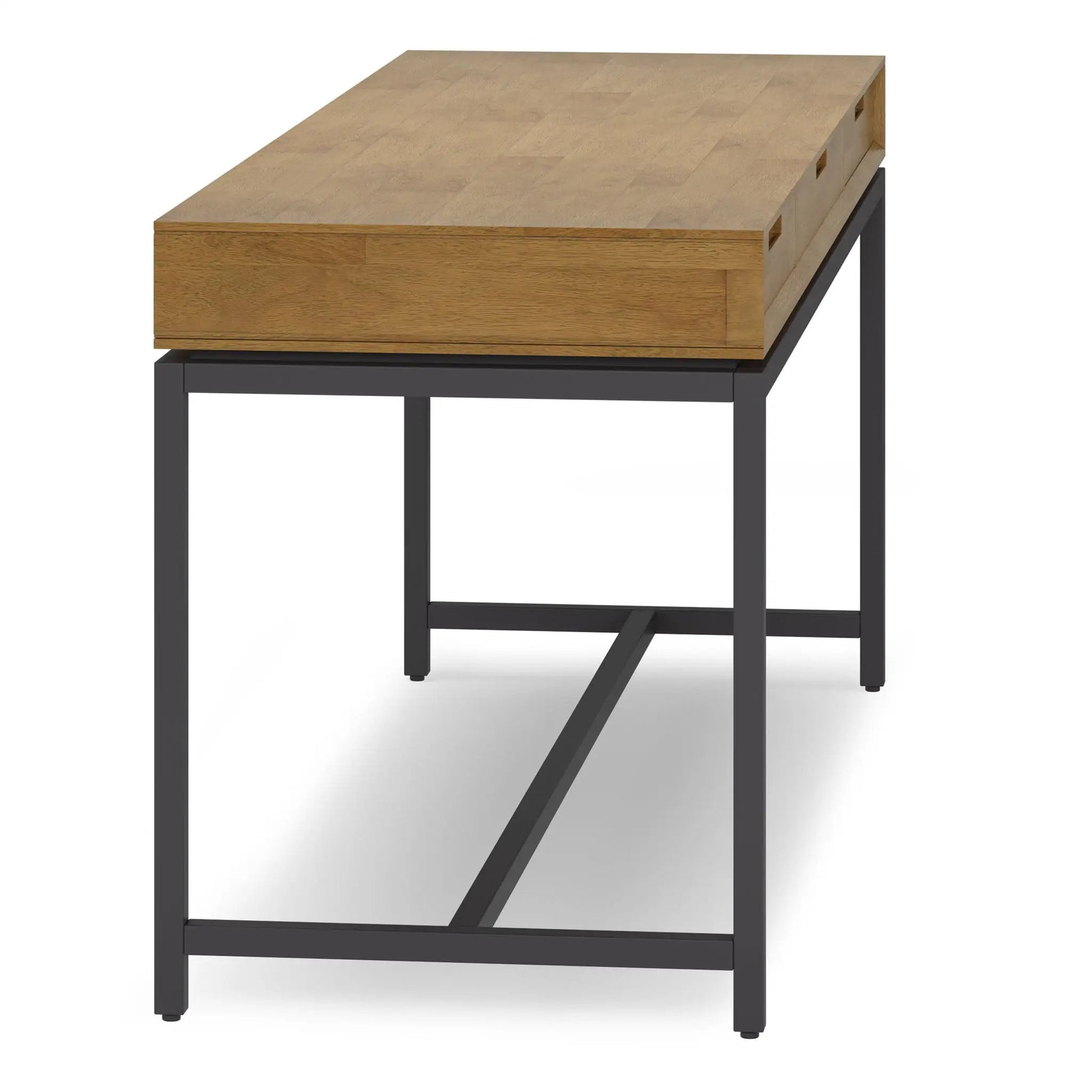 Banting Mid Century Wide Desk handcrafted oak top with black steel frame Unique Piece Furniture on Tampa Home & Garden Store