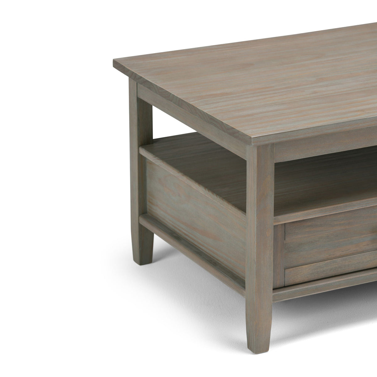 Warm Shaker coffee table with a drawer and shelf in a warm wood finish by HouseOfZazla on Tampa Home & Garden Store