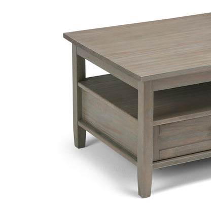 Warm Shaker coffee table with a drawer and shelf in a warm wood finish by HouseOfZazla on Tampa Home & Garden Store