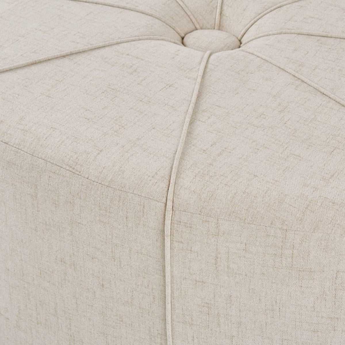 Large beige cocktail ottoman with center button tuft by HouseOfZazla on Tampa Home & Garden Store
