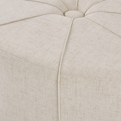 Large beige cocktail ottoman with center button tuft by HouseOfZazla on Tampa Home & Garden Store