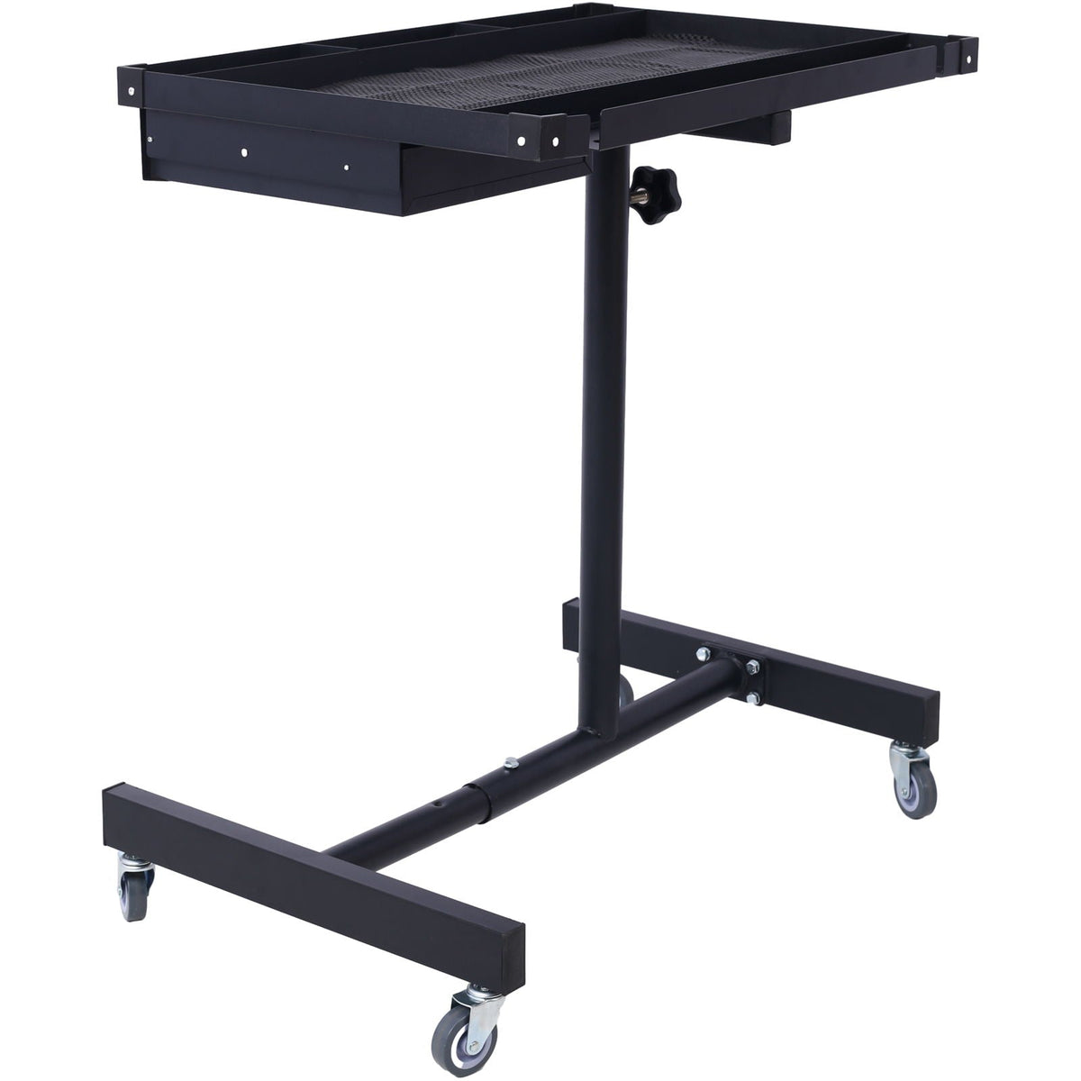 Adjustable Tear Down Work Table with Drawer by HouseOfZazla, black metal, wheeled stand on Tampa Home & Garden Store
