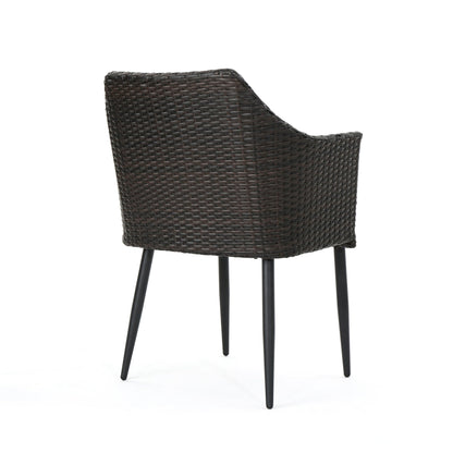 Kenneth Outdoor Rattan Dining Chair Set of 2