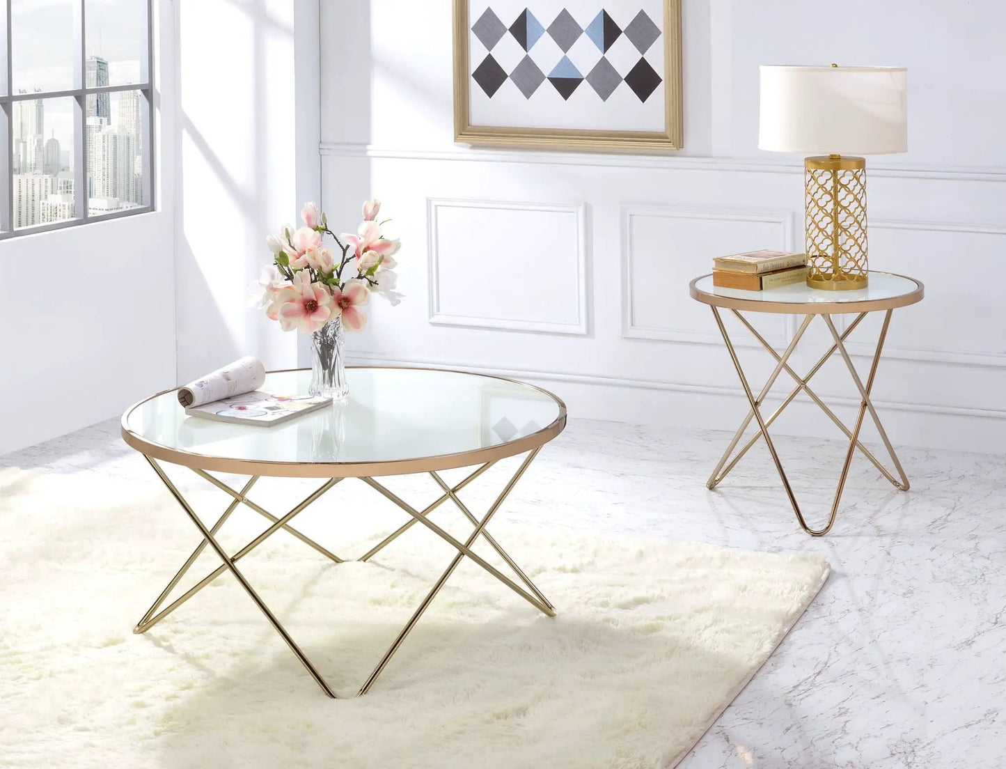 Valora Glass Coffee Table in Smoky Glass Finish