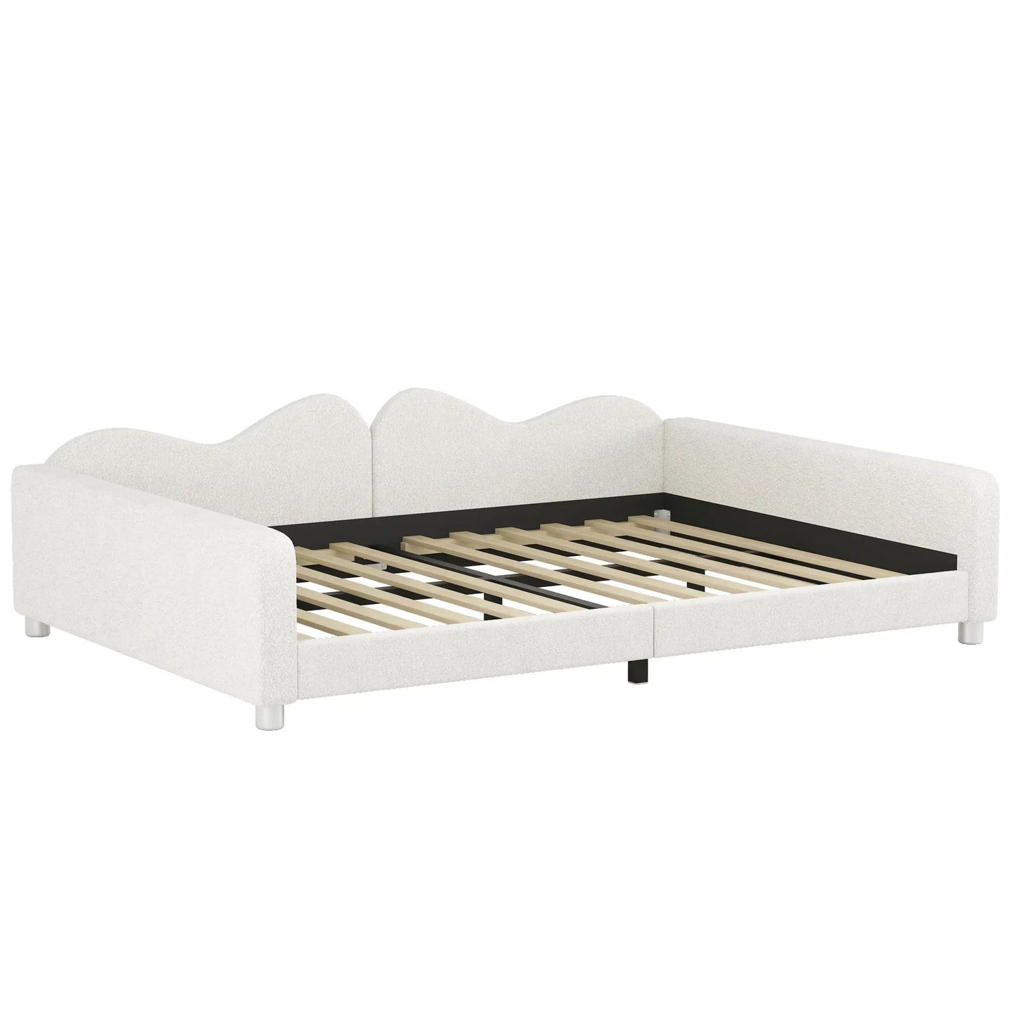 Upholstered Daybed With Sherpa Fabric Sofabed