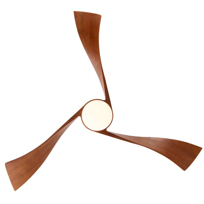 Ceiling fan with wooden blades and frosted globe light on Tampa Home & Garden Store