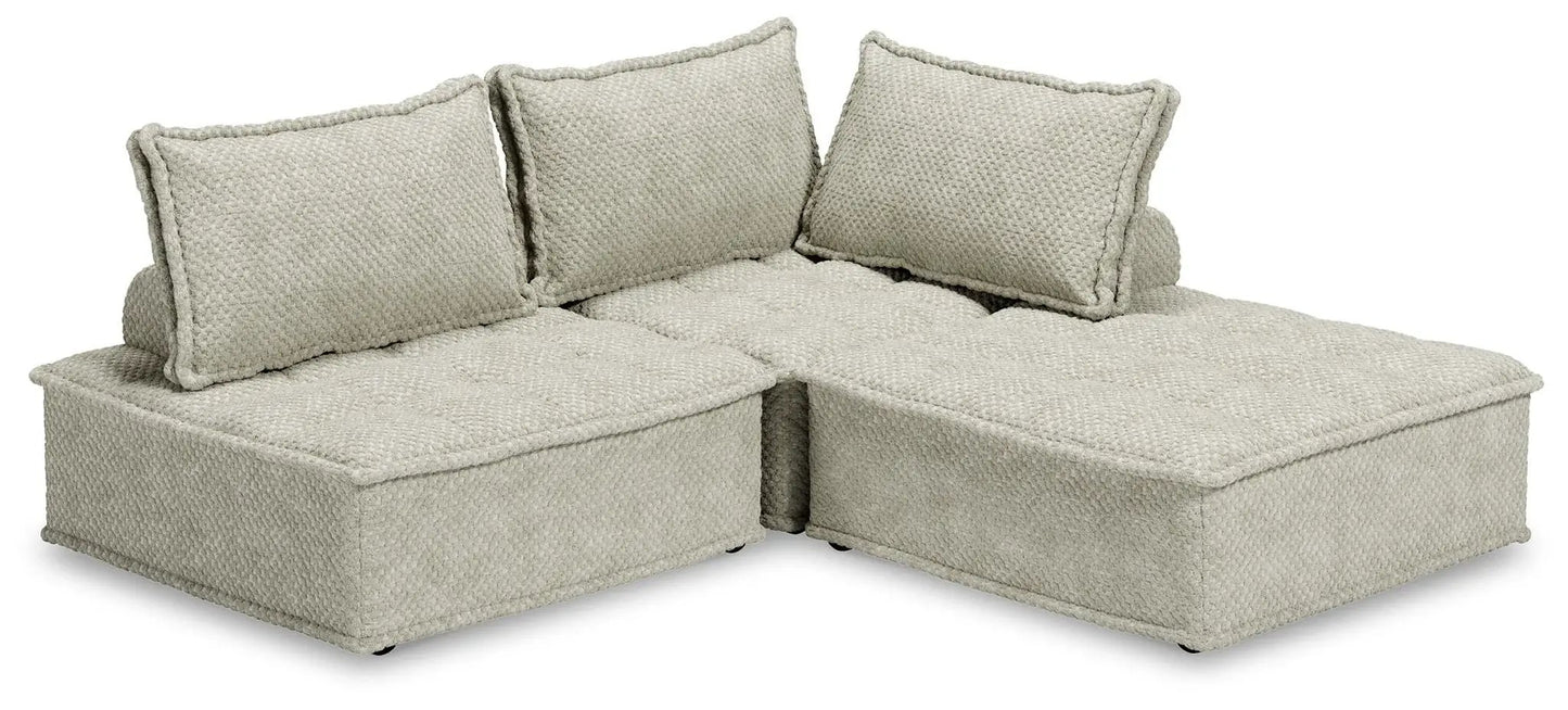 Bales Sectional beige boucle fabric stationary sofa by Unique Piece Furniture on Tampa Home & Garden Store