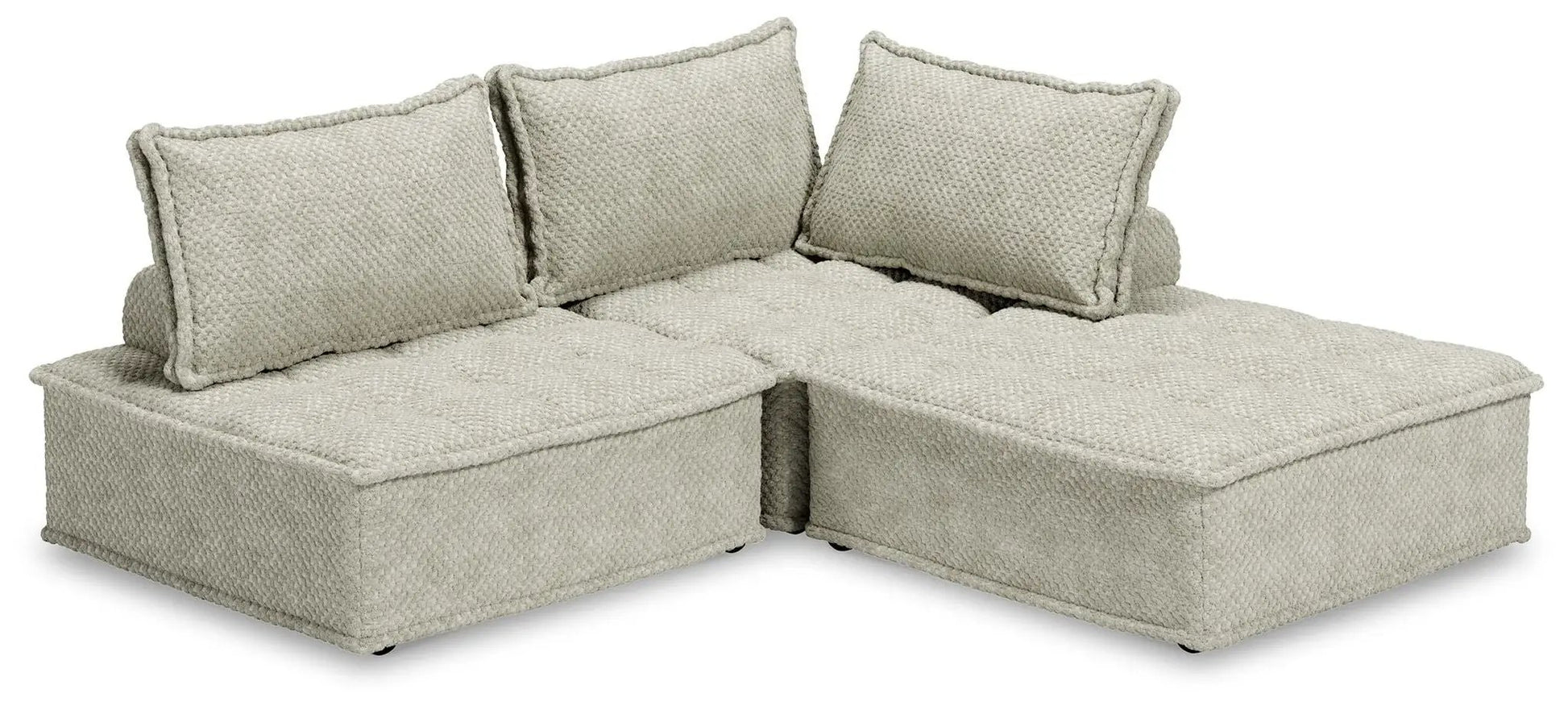 Bales Sectional beige boucle fabric stationary sofa by Unique Piece Furniture on Tampa Home & Garden Store