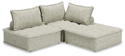 Bales Sectional beige boucle fabric stationary sofa by Unique Piece Furniture on Tampa Home & Garden Store