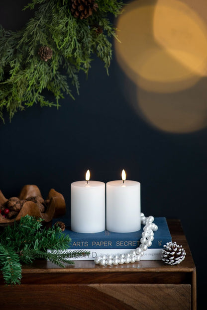 LED Candles Wick and Remote Timer Set 2 White