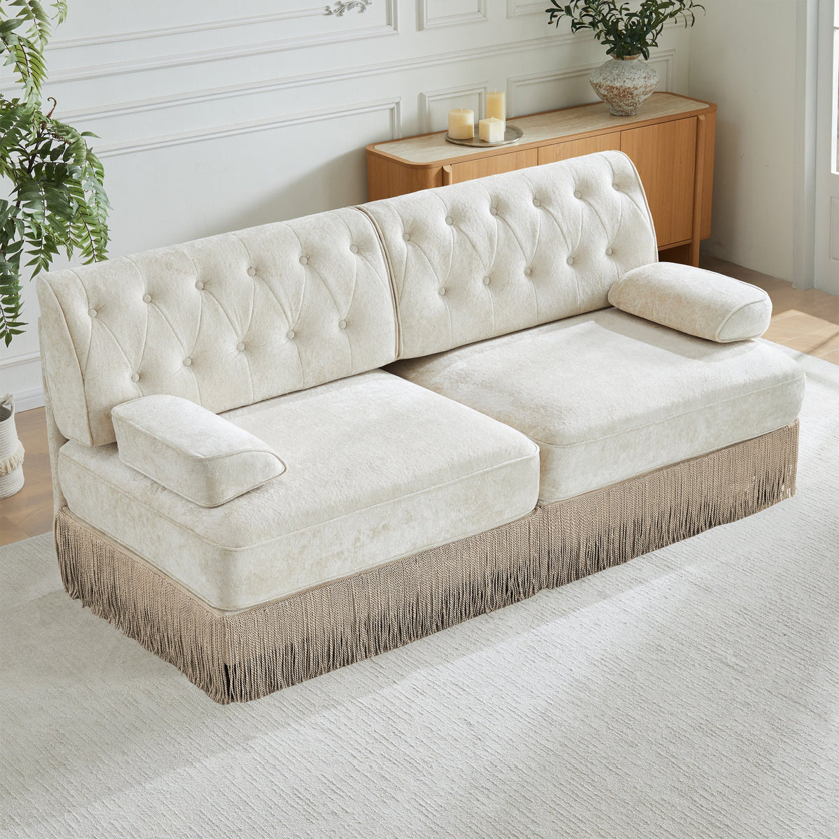 Soft And Plush Velvet Chesterfield Style Sofa