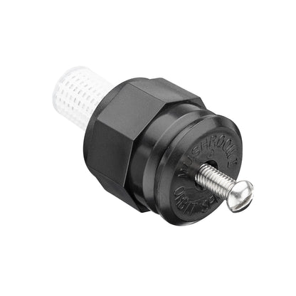 Mushroom Bubbler with Adjustable Flow Screw, Orbit, black body, white outlet 54119 on Tampa Home & Garden Store