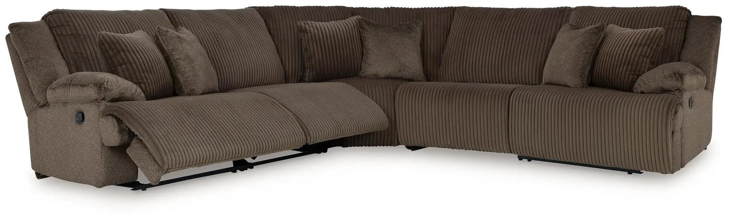 Top Tier Corduroy Reclining Sectional with Chaise