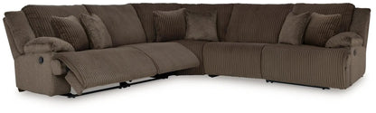 Top Tier Corduroy Reclining Sectional with Chaise