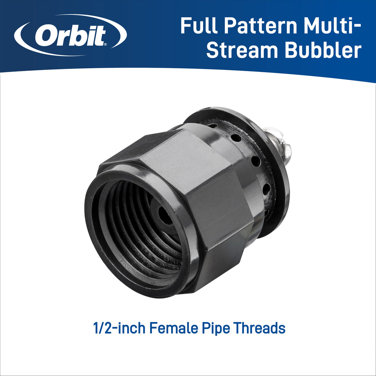 Multi-Stream Bubbler Full Pattern Orbit 54150 black 1/2-inch female pipe threads sprinkler head on Tampa Home & Garden Store