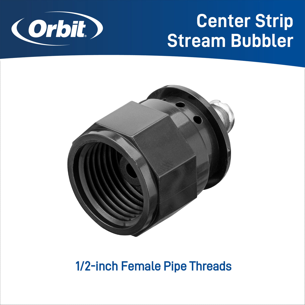 Orbit 1/2-inch female pipe threads bubbler center-strip sprinkler head adapter, black plastic on Tampa Home & Garden Store