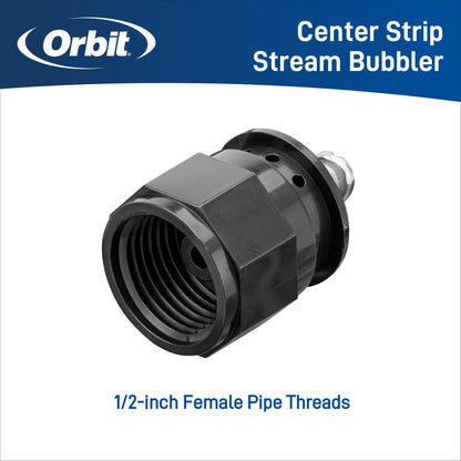 Orbit 1/2-inch female pipe threads bubbler center-strip sprinkler head adapter, black plastic on Tampa Home & Garden Store