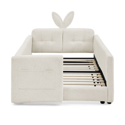 Cute Rabbit Ear Platform Bed and Safety Rail