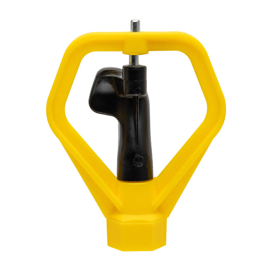 1/2-in FPT spinning head sprinkler by Orbit Irrigation with yellow frame and black valve body on Tampa Home & Garden Store