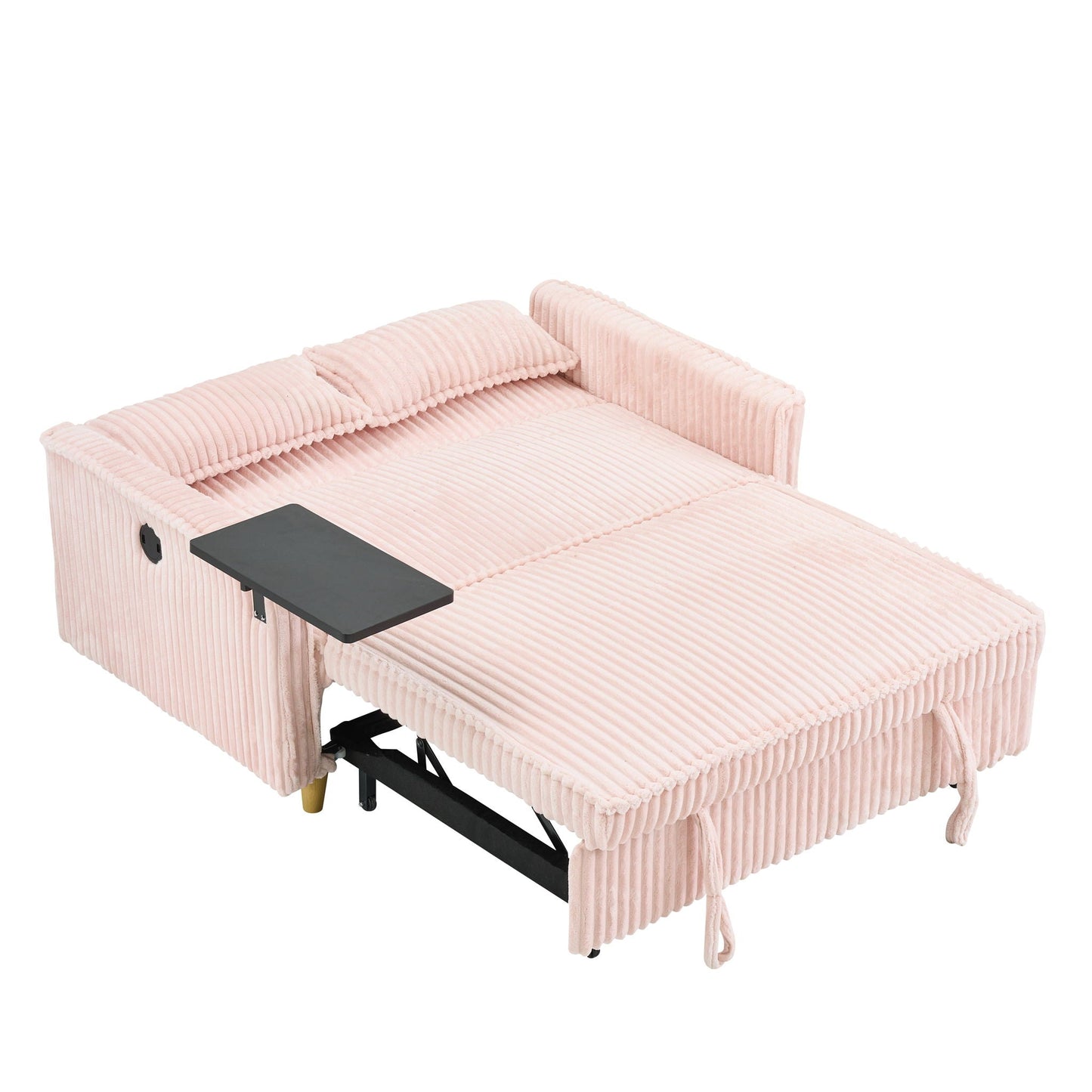 Pull Out Sofa With Movable Table and Usb Ports