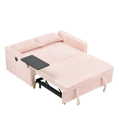 Pull Out Sofa With Movable Table and Usb Ports