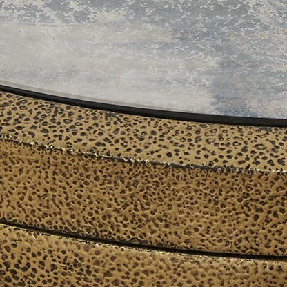 Korajane Table coffee table with leopard print base and glass top on Tampa Home & Garden Store