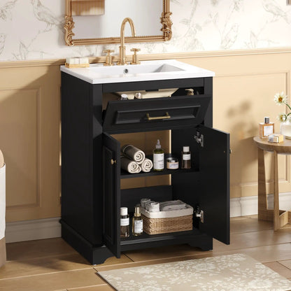 Bathroom Vanity With Integrated Sink and Cabinet