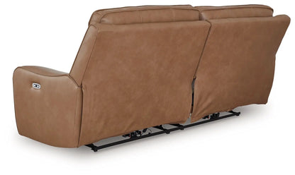 DeepWakes 2-Seat Power Reclining Sofa with Adjustable Headrest, brown bonded leather by Unique on Tampa Home & Garden Store