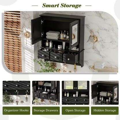 Modern Bathroom Mirror Cabinet With Drawers
