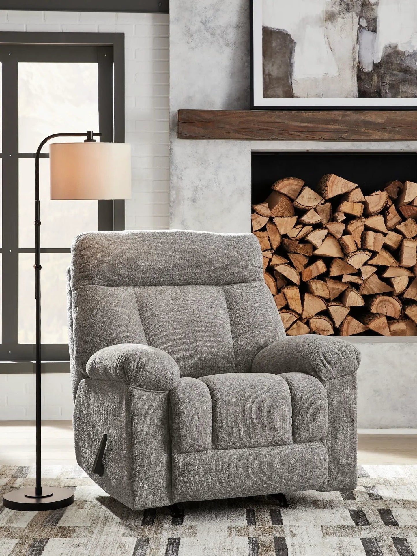 Hoyne Park Rocker Recliner gray fabric by Unique Piece Furniture on Tampa Home & Garden Store