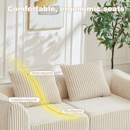 Minimalist Corduroy Sofa and a Curved Back