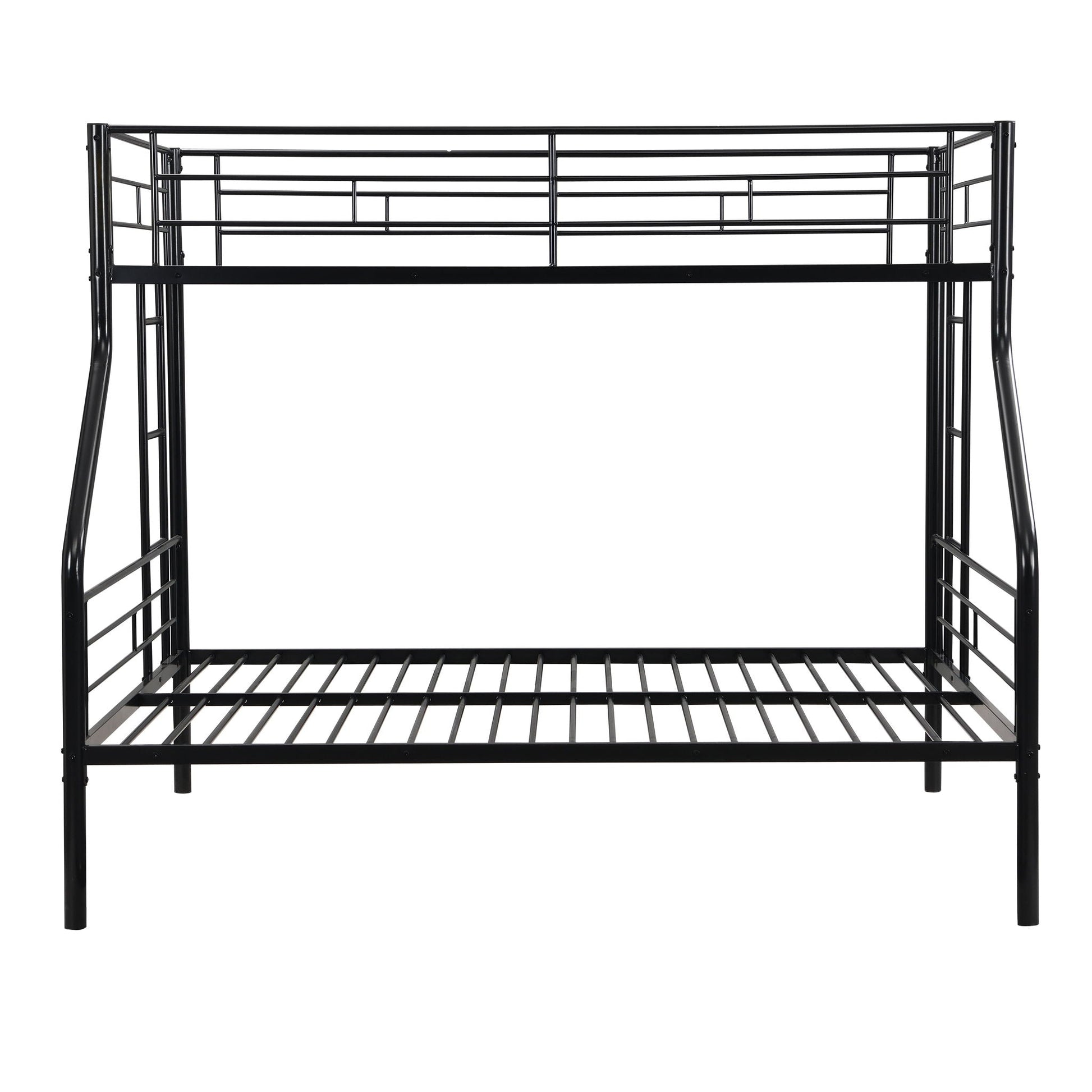 Twin over full bunk bed frame in black metal with large under-bed storage HouseOfZazla on Tampa Home & Garden Store