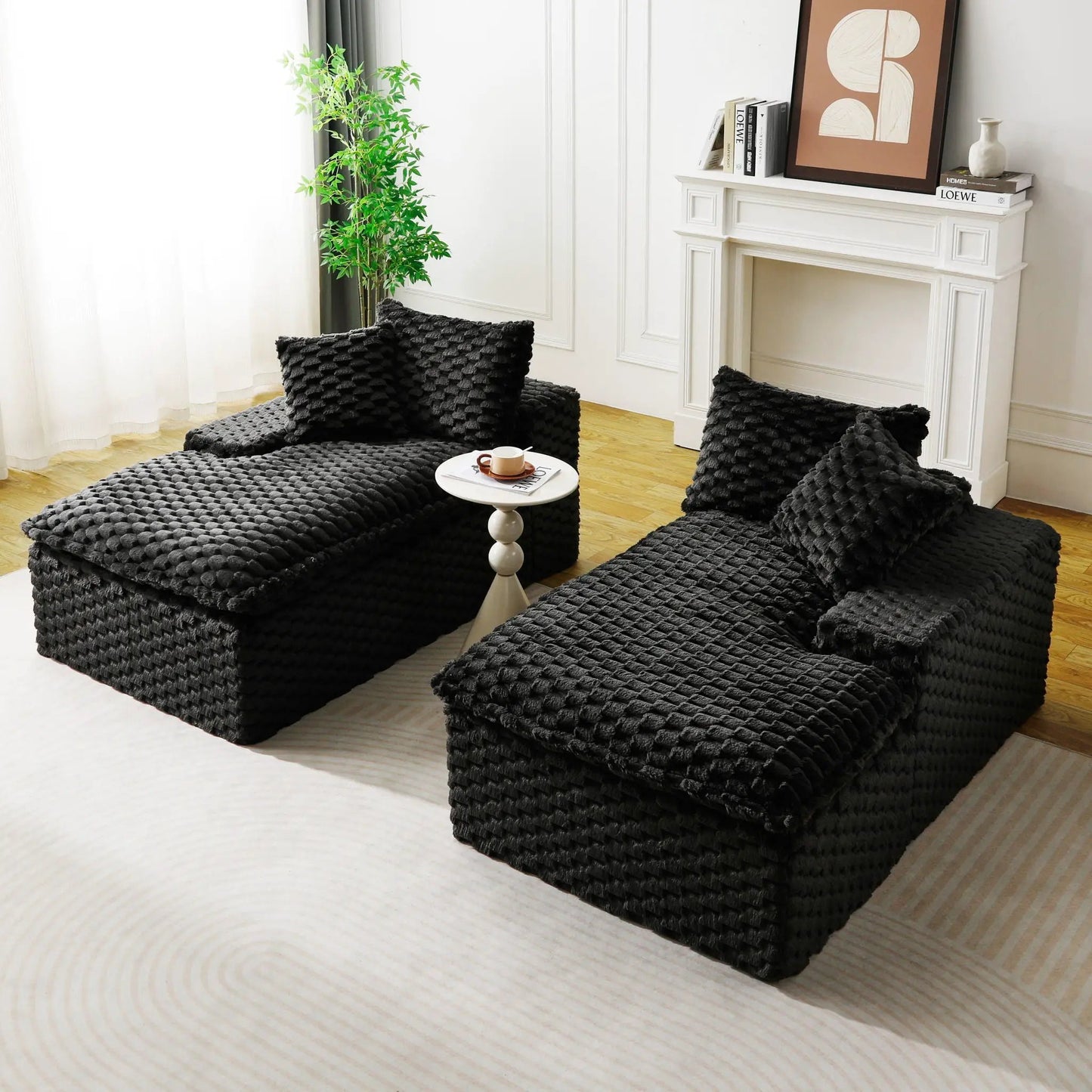 Double Chaise Lounge With Full Compressed Sponge