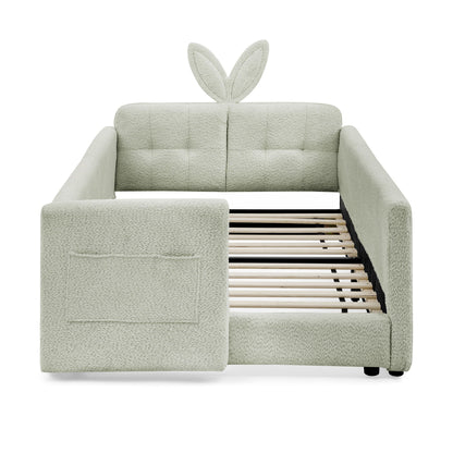 Cute Rabbit Ear Platform Bed and Safety Rail