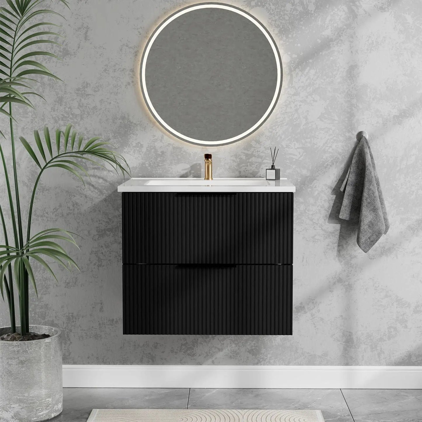 Floating Wall Mounted Vanity Sink and Drawers