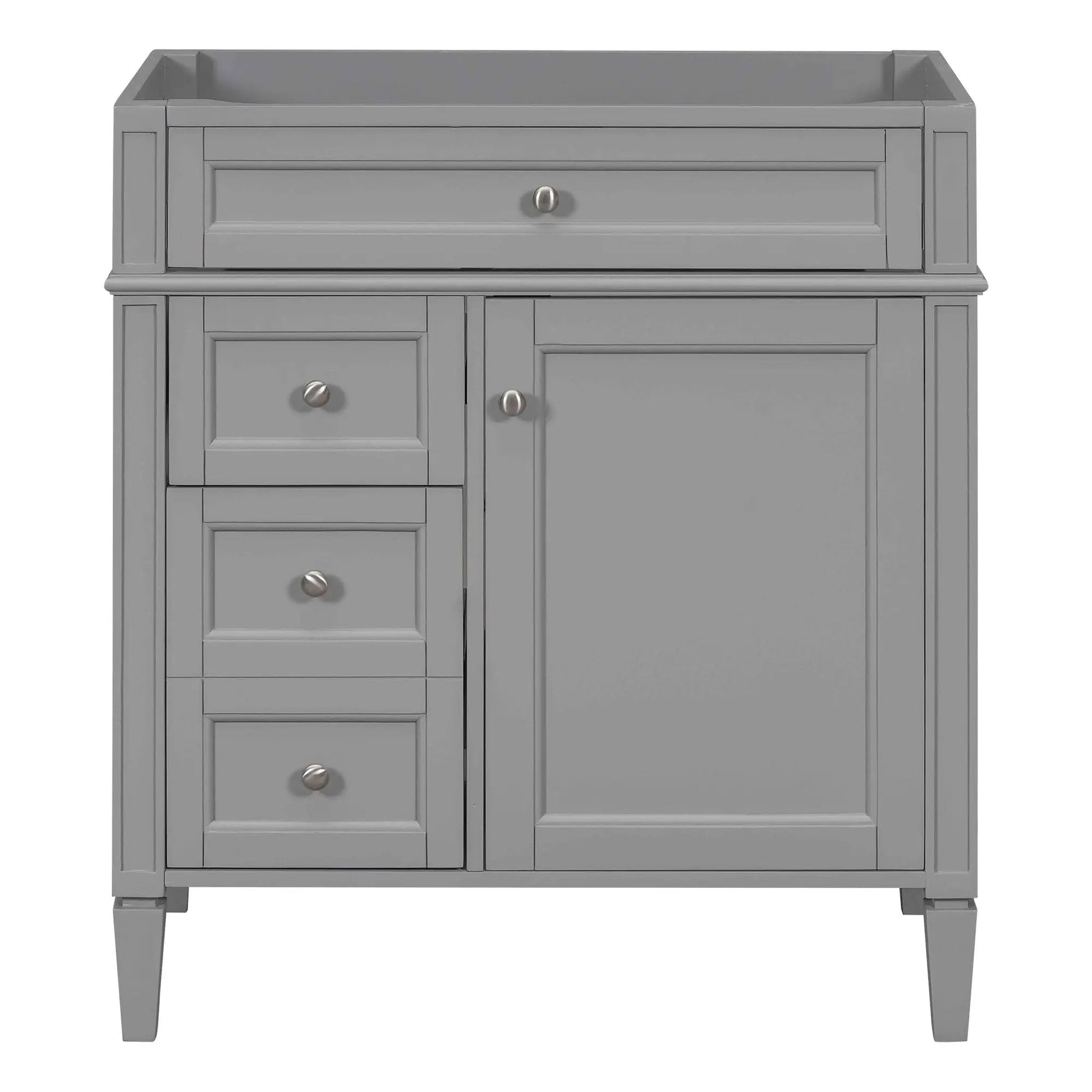 Bathroom vanity base with 2 drawers and tipout storage gray finish Unique Piece Furniture on Tampa Home & Garden Store