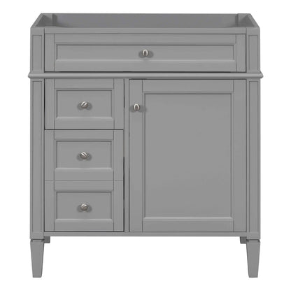 Bathroom vanity base with 2 drawers and tipout storage gray finish Unique Piece Furniture on Tampa Home & Garden Store