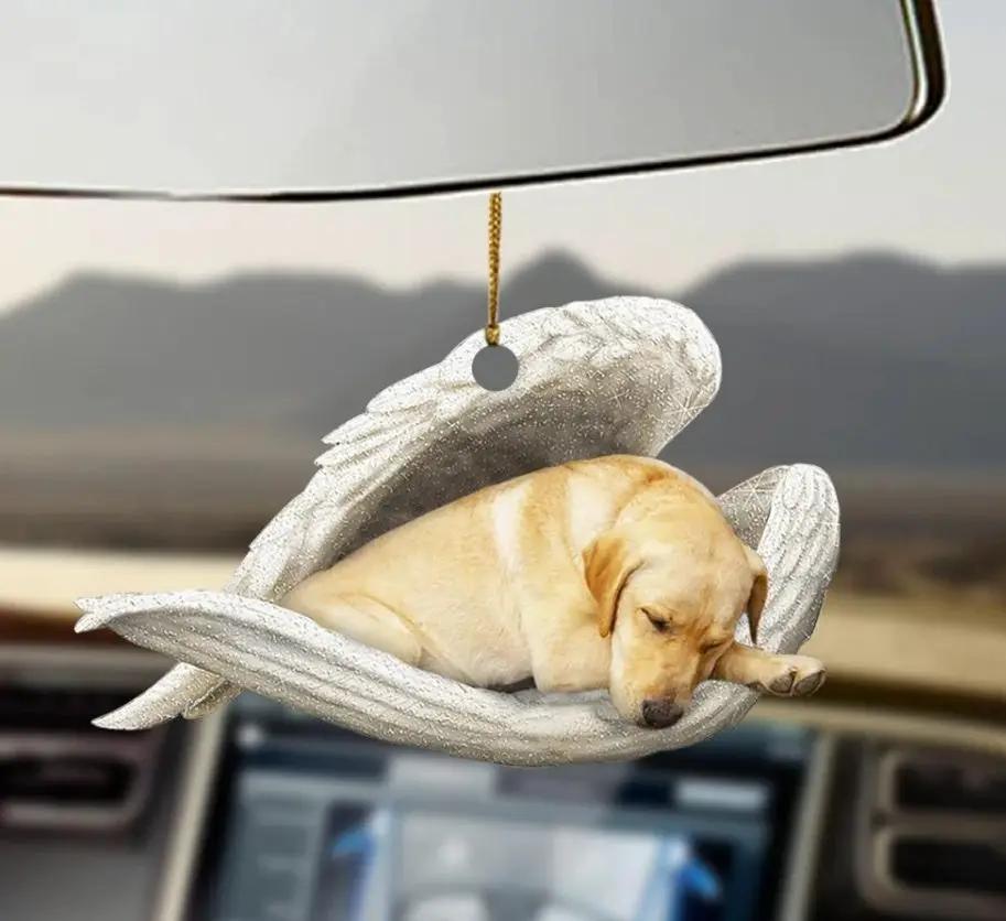 Car Pendant Sleeping Dog Angel Decor Hanging