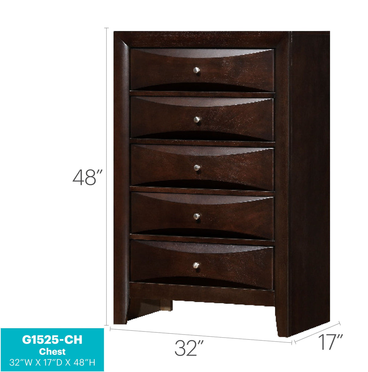 Accent Chest with Molded Resin Drawers in dark espresso, 32W x 17D x 48H HouseOfZazla on Tampa Home & Garden Store