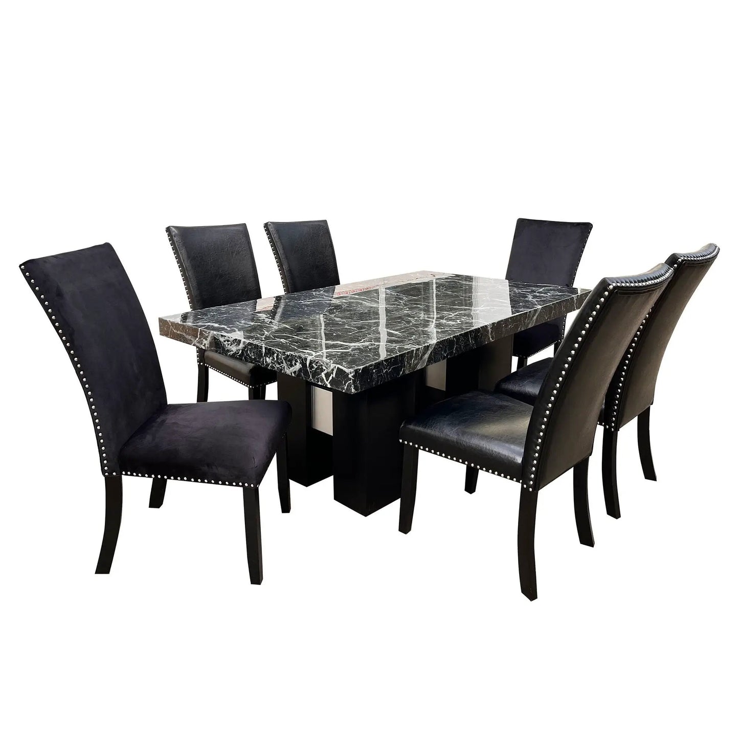 Jhoanna 5 Piece Dining Table Set in Black