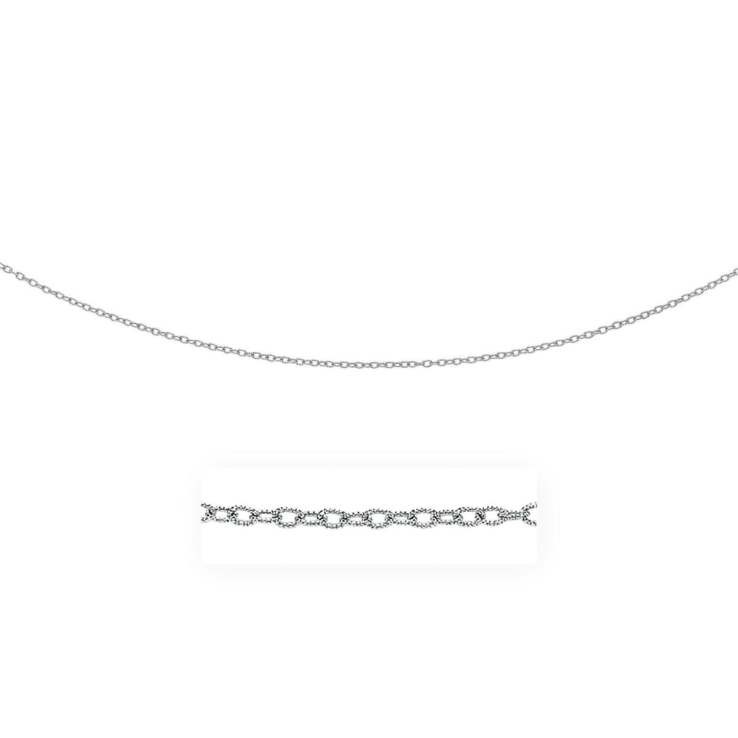 2.5mm 14k white gold pendant chain with textured links necklace by Bids.com on Tampa Home & Garden Store