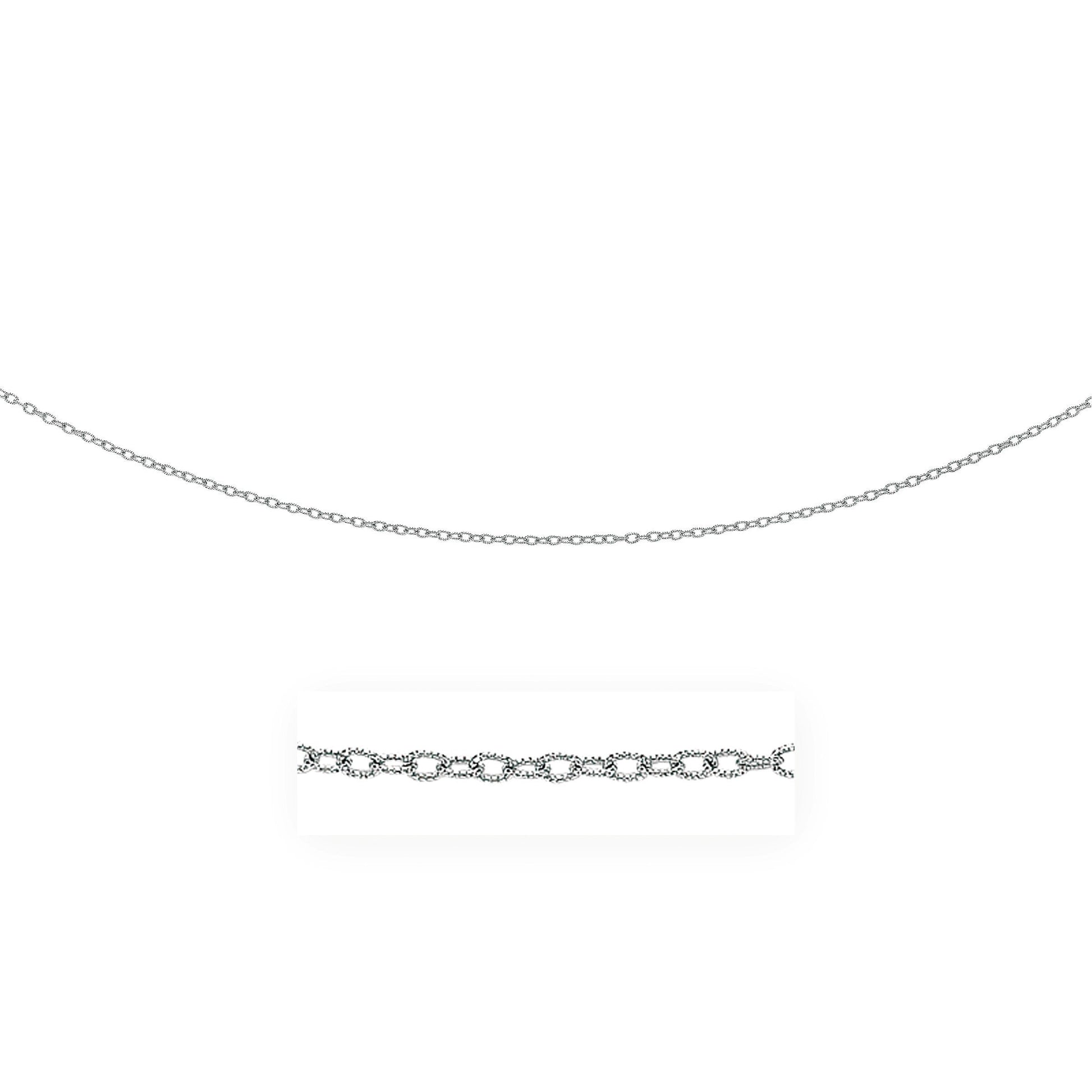 2.5mm 14k white gold pendant chain with textured links necklace by Bids.com on Tampa Home & Garden Store