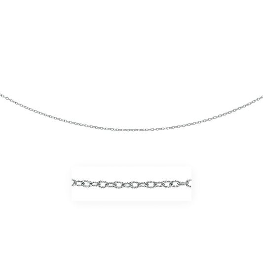 2.5mm 14k white gold pendant chain with textured links necklace by Bids.com on Tampa Home & Garden Store